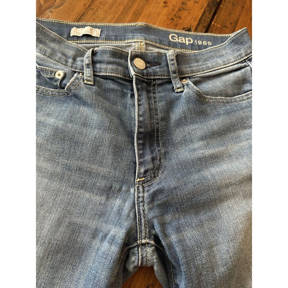 Gap 1969 Vintage True Skinny Mid Rise Raw Hem Women’s Size 27 Jeans Pants - Picture 4 of 16